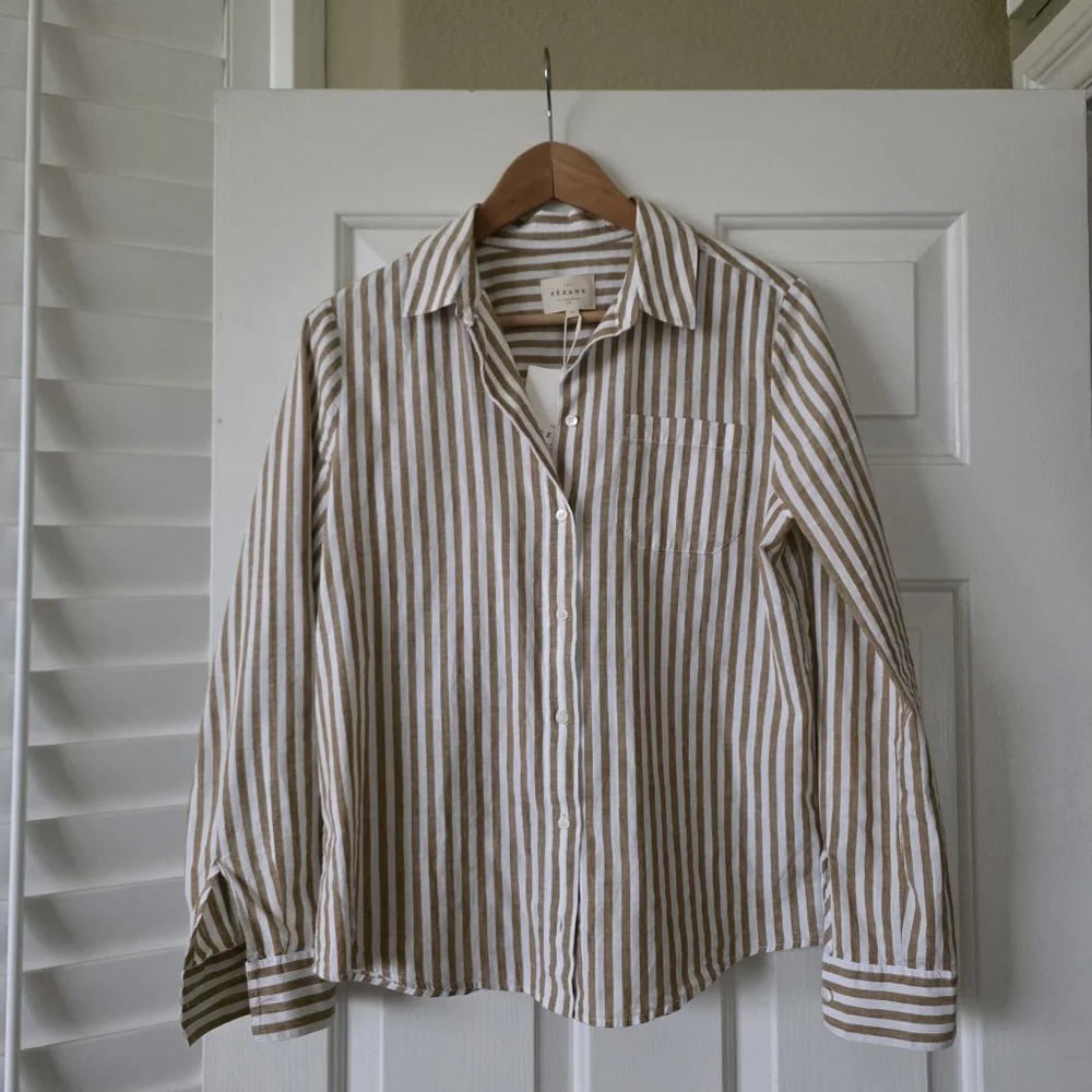Sezane Tomboy Striped Shirt 36 NWT - Picture 2 of 7